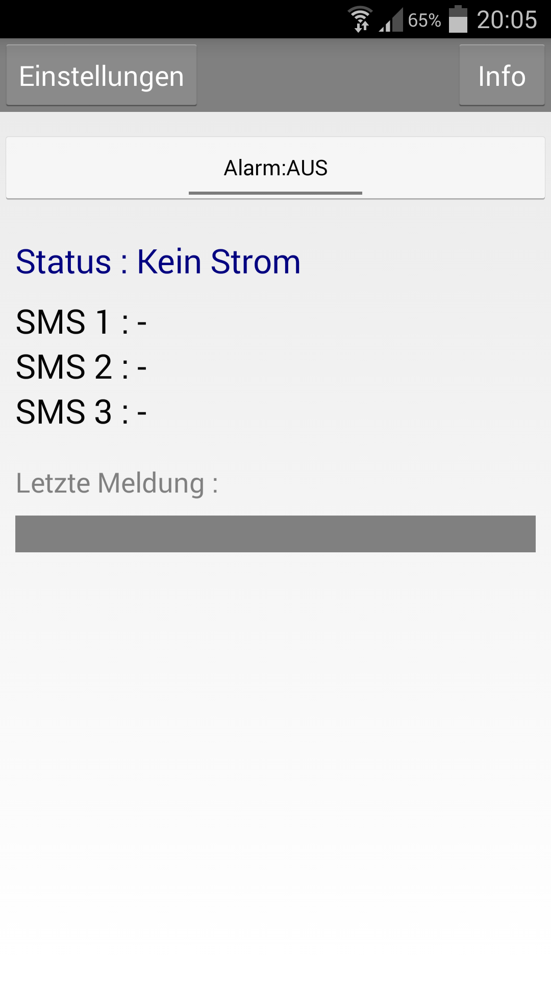 Android application Stromausfallmelder screenshort