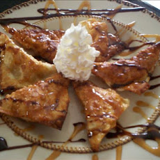 Banana Caramel Chocolate Won Tons