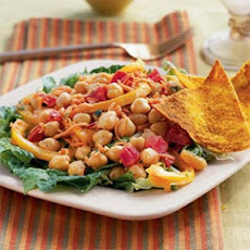 Chickpea-Vegetable Salad with Curried Yogurt Dressing