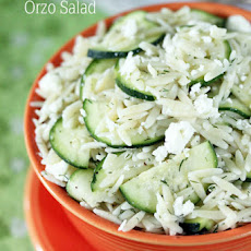 Zucchini, Feta and Lemon Orzo Salad