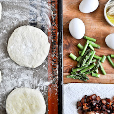 Bacon, Egg + Asparagus Personal Pizzas