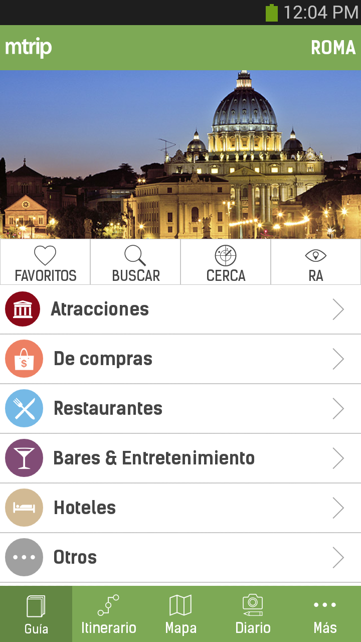 Android application Rome Travel Guide – mTrip screenshort
