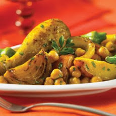 Golden Chicken with Potatoes & Chickpeas