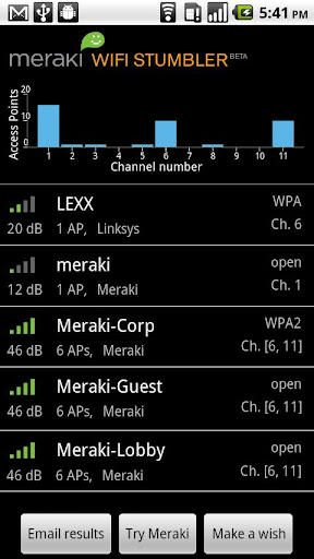 Meraki WiFi Stumbler