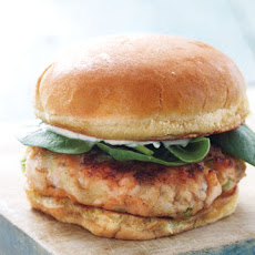 Salmon Burger with Baby Spinach