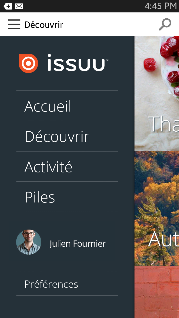 Android application Issuu - “Create & Discover Stories” screenshort