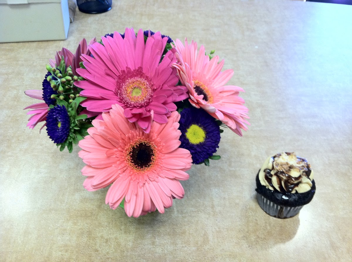 Excuse the flowers as I got these and this amazing gluten free cupcake on my birthday!