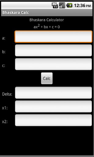 Bhaskara Calculator