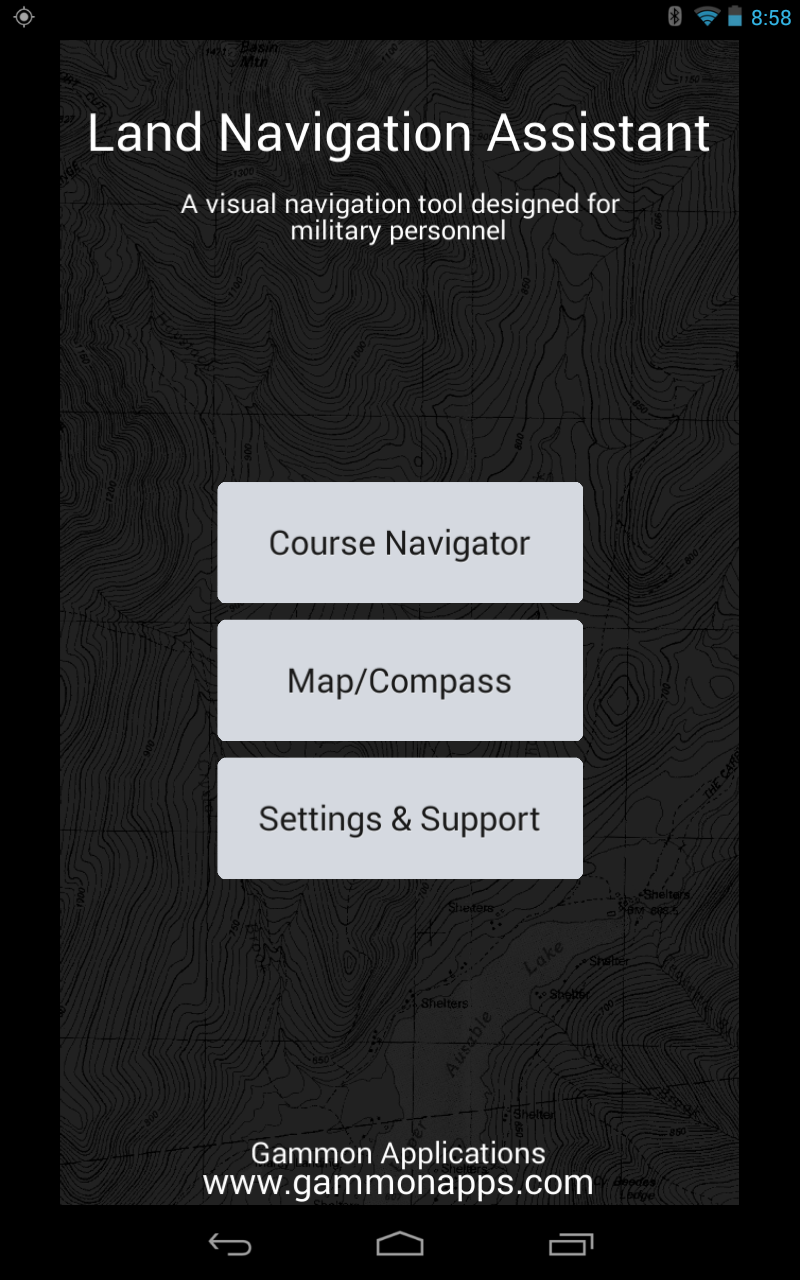 Android application Land Nav Assistant screenshort