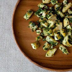 Artichokes and parsley, preserved lemon pesto