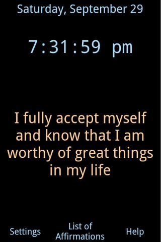 Affirmations Digital Clock