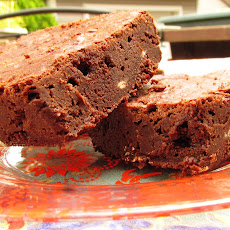 Fudgy Bourbon Brownies with White Chocolate Chunks