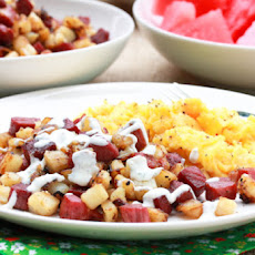 Corned Beef Hash Recipe with Horseradish Cream Sauce