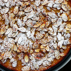 Almond Cake with Strawberry-Rhubarb Compote [Gâteau aux Amandes]