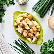 Roasted Potatoes with Bacon, Gorgonzola, Cilantro and Other Stuff