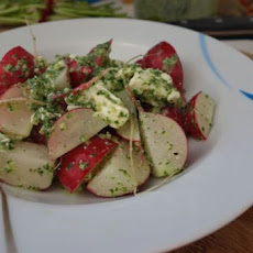 Double Radish Salad with Feta and Buttermilk Pesto Dressing