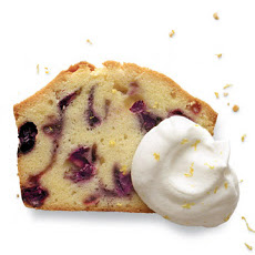 Blueberry-Sour Cream Pound Cake with Lemon Cream