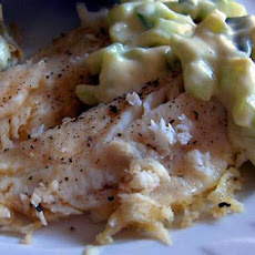 Microwave Diabetic Fish with Cool Cucumber Sauce