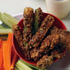 Pretzel-Crusted Chicken Fingers and Zucchini Sticks