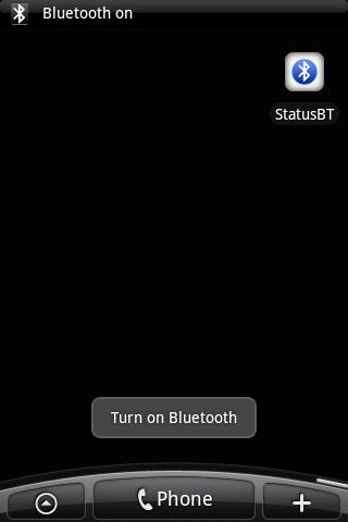 Bluetooth ON OFF status bar
