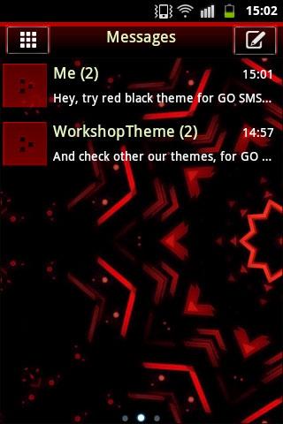紅色黑色短信主題 Red Black GO SMS Them