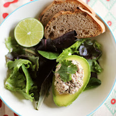 Cilantro-Lime Sardine Salad in Avocado Halves