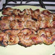 Garlic Pepper Pork Skewers