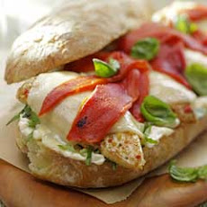Grilled Chicken & Roasted Peppers On Ciabatta