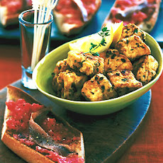 Toasted Baguette with Tomatoes and Anchovies