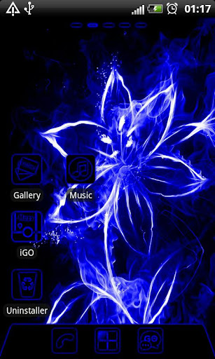 Blue neon theme GO Launcher EX