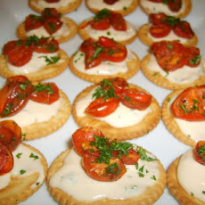 Oven Roasted Tomatoes on Crackers