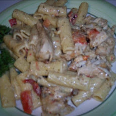 Grilled Chicken Rigatoni With Pesto Alfredo Sauce