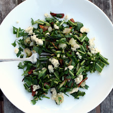 Assertive Green Salad with Ramps, Bacon and Blue Cheese