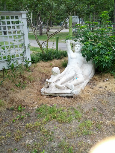 Reclining Woman and Child Statue