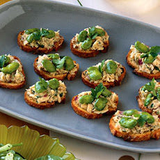Tuna and Fava Crostini