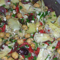 Marinated Chickpea and Artichoke Salad with Feta