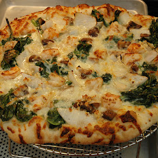 Shrimp, Spinach, and Basil Pizza Bianca