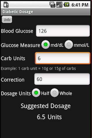 Diabetic Dosage Calculator