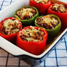 Phase One Stuffed Peppers with Turkey Italian Sausage, Ground Beef, and Mozzarella