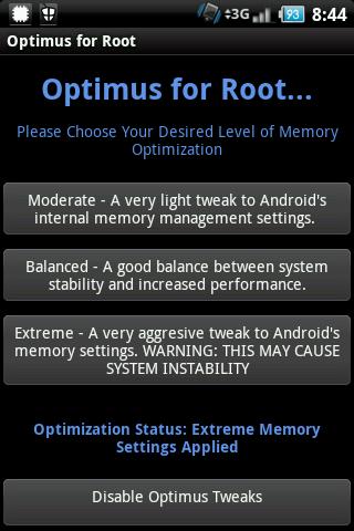 Optimus Root Memory Optimizer