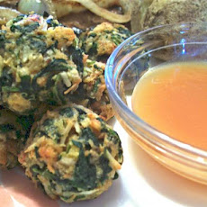 Hot Spinach Balls & Spicy Mustard Sauce