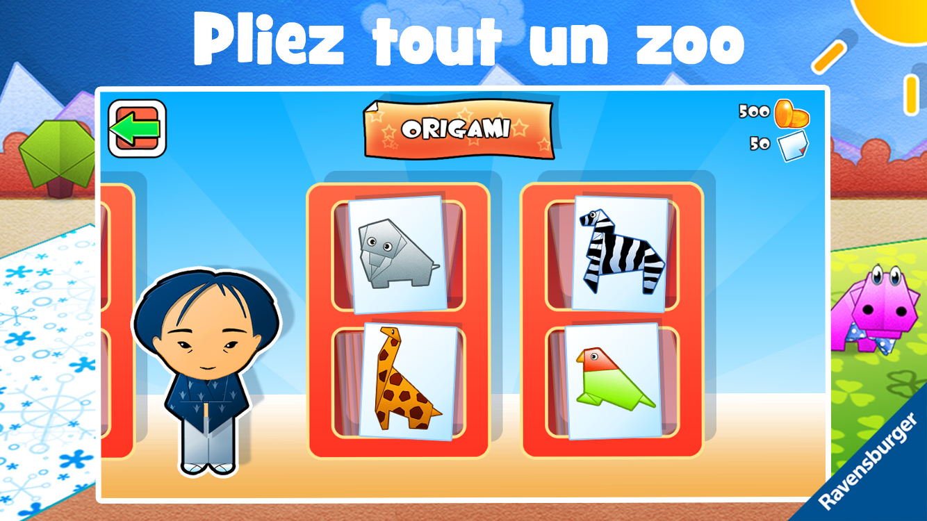 Android application Play-Origami Zoo screenshort