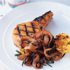 Grilled Pork Chops and Onions
