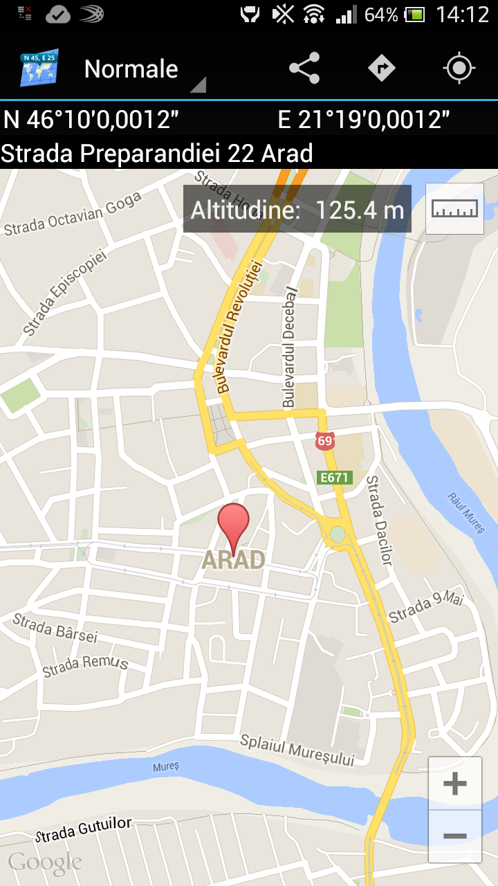 Android application Pro Map Coordinates screenshort