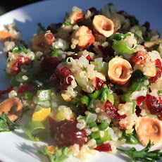 Quinoa Salad with Hazelnuts, Apple and Dried Cranberries