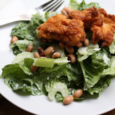 Fried Chicken Salad with Black Eyed Peas & Buttermilk Dressing