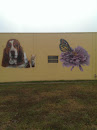 Dog-Kitten-Butterfly Mural