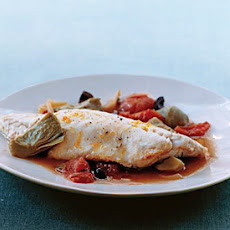 Bass in Artichoke and Tomato Broth