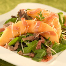 Prosciutto & Melon Over Spring Mix