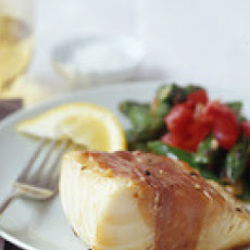 Crispy Prosciutto-Wrapped Cod and Asparagus Salad